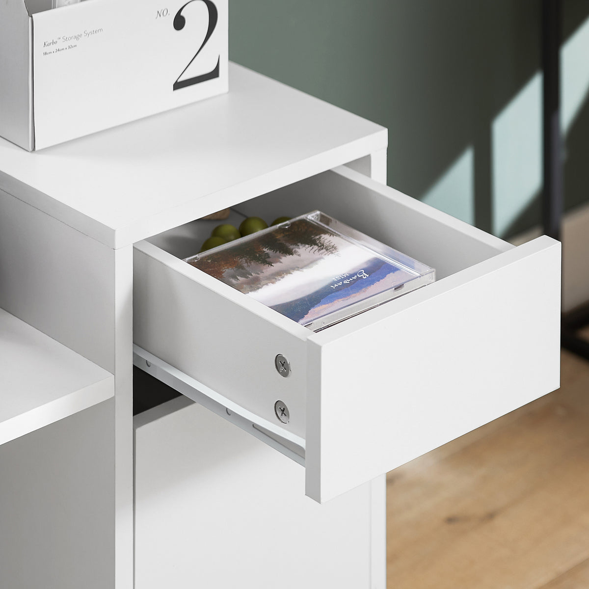 SoBuy ASK02-W Caisson de Bureau à roulettes, Support Imprimante Roulant, Organiseur Bureau Bureau