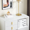 SoBuy ASK11-W Comodă Imprimantă și Depozitare Birou, Dulap de Birou cu 3 Sertare și 2 Compartimente Deschise, Mobilier Compact pentru Imprimantă, Alb 80x40x75 cm