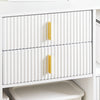 SoBuy ASK11-W Comodă Imprimantă și Depozitare Birou, Dulap de Birou cu 3 Sertare și 2 Compartimente Deschise, Mobilier Compact pentru Imprimantă, Alb 80x40x75 cm