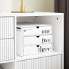 SoBuy ASK11-W Comodă Imprimantă și Depozitare Birou, Dulap de Birou cu 3 Sertare și 2 Compartimente Deschise, Mobilier Compact pentru Imprimantă, Alb 80x40x75 cm