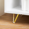 SoBuy ASK11-W Comodă Imprimantă și Depozitare Birou, Dulap de Birou cu 3 Sertare și 2 Compartimente Deschise, Mobilier Compact pentru Imprimantă, Alb 80x40x75 cm