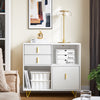 SoBuy ASK11-W Comodă Imprimantă și Depozitare Birou, Dulap de Birou cu 3 Sertare și 2 Compartimente Deschise, Mobilier Compact pentru Imprimantă, Alb 80x40x75 cm
