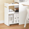 SoBuy ASK12-W Mobilier Imprimantă cu roți Suport Imprimantă Rulabil Dulap de Birou cu Compartimente Mobilier Mic de Depozitare Birou Compact 60x33x100 cm Alb