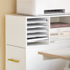 SoBuy ASK12-W Mobilier Imprimantă cu roți Suport Imprimantă Rulabil Dulap de Birou cu Compartimente Mobilier Mic de Depozitare Birou Compact 60x33x100 cm Alb