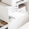 SoBuy ASK12-W Mobilier Imprimantă cu roți Suport Imprimantă Rulabil Dulap de Birou cu Compartimente Mobilier Mic de Depozitare Birou Compact 60x33x100 cm Alb