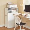 SoBuy ASK12-W Mobilier Imprimantă cu roți Suport Imprimantă Rulabil Dulap de Birou cu Compartimente Mobilier Mic de Depozitare Birou Compact 60x33x100 cm Alb