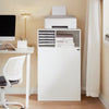 SoBuy ASK12-W Mobilier Imprimantă cu roți Suport Imprimantă Rulabil Dulap de Birou cu Compartimente Mobilier Mic de Depozitare Birou Compact 60x33x100 cm Alb