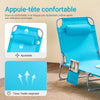SoBuy OGS35-Bx2 Lot de 2 Transat Jardin Extérieur Pliable Bain de Soleil avec Oreiller Chaise Longue Relax avec Poche Latérale Mobilier de Jardin pour Terrasse Plage Piscine Noir 155x56x81 cm