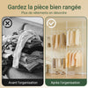 SoBuy KLS03-II-W Suport telescopic robust pentru haine - Dulap deschis reglabil cu bare, Cuier pentru dormitor/dressing, Alb