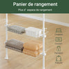 SoBuy KLS04-II-W Suport telescopic pentru haine, rezistent - Dulap deschis reglabil cu bare și rafturi, Cuier pentru dormitor/dressing, Alb