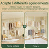 SoBuy KLS04-II-W Suport telescopic pentru haine, rezistent - Dulap deschis reglabil cu bare și rafturi, Cuier pentru dormitor/dressing, Alb
