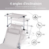 SoBuy OGS48-MI Transat Jardin Extérieur Pliable Bain de Soleil avec Oreiller Chaise Longue Relax avec Pare-Soleil et Poche Latérale Mobilier de Jardin pour Terrasse Plage Piscine Beige 155x56x81cm