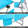 SoBuy OGS48-B Șezlong de grădină pliabil pentru exterior, șezlong cu pernă, șezlong relaxant cu parasolar și buzunar lateral, mobilier de grădină pentru terasă, plajă, piscină, albastru deschis 155x56x81cm