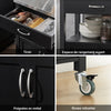 SoBuy FKW22-SCH Cărucior de Bucătărie cu Roți, cu Blat din INOX, 1 Sertar, 1 Etajeră și 2 Uși, Cărucior Multifuncțional – 60x45x92 cm, Negru