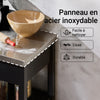 SoBuy FKW22-SCH Cărucior de Bucătărie cu Roți, cu Blat din INOX, 1 Sertar, 1 Etajeră și 2 Uși, Cărucior Multifuncțional – 60x45x92 cm, Negru