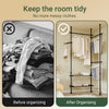 SoBuy FRG34-II-SCH, Raft telescopic, Suport de haine robust cu tije și rafturi, Dulap deschis reglabil pentru dormitor, Suport pentru haine negru