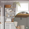 SoBuy BZR44-W Meuble Colonne de Salle de Bain Armoire Haute Meuble de Rangement avec 3 Etagères et 2 Portes persiennes