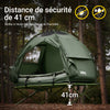 SoBuy OGS32-GR Cort de Camping Pliabil 4 în 1 cu Acoperiș, Sac de Dormit, Saltea Gonflabilă, 1 Persoană, Verde