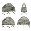SoBuy OGS32-TN Cort de camping 4 în 1 pliabil cu pat supraînălțat, acoperiș, sac de dormit, saltea gonflabilă -1 persoană - Ideal pentru drumeții, festivaluri și aer liber, L193xP86xH160 cm
