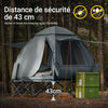 SoBuy OGS32-L-HG Cort de camping pliabil 4 în 1 cu acoperiș, sac de dormit, saltea gonflabilă, 2 persoane, gri