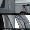 SoBuy OGS32-L-HG Cort de camping pliabil 4 în 1 cu acoperiș, sac de dormit, saltea gonflabilă, 2 persoane, gri