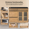 SoBuy FSB99-N Buffet Bas Multifonction avec 3 Portes et 3 Tiroirs, Meuble Rangement pour Cuisine, Salle à Manger ou Entrée, Naturel 112×40×89 cm