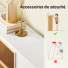 SoBuy FSR183-WN Dulap de pantofi cu 4 uși rabatabile și 3 compartimente deschise, Ultra-subțire 19cm pentru hol – 126x19x85 cm, Alb și Natur