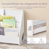 SoBuy KMB32-K-W Bibliotecă pentru copii, organizator jucării, bibliotecă cu cărți, 4 niveluri și 1 compartiment deschis, raft pentru cărți, mobilă de depozitare pentru camera copilului, birou, sufragerie, alb, 70x30x60 cm