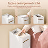 SoBuy FBT163-WN Noptieră îngustă de 20 cm cu sertar și raft, Mobilier economizor de spațiu pentru sufragerie, Alb și Natural 20 x 35 x 60 cm