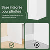 SoBuy FBT163-WN Table de Chevet étroite de 20 cm avec tiroir et étagère, Meuble Gain de Place pour Salon, Blanche et Naturelle 20 x 35 x 60 cm