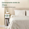 SoBuy Turn Masa cu o lățime îngustă de 20 cm cu sertar de design ondulat, masă îngustă pentru canapea, mese de noapte pentru dormitor și living, culoare alb și lemn 20 x 35 x 60 cm FBT111-W