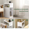 SoBuy FBT171-WN Noptieră îngustă, Masă de noapte cu sertar și raft, Mobilier de accent modern pentru dormitor și living, Alb, 20 x 35 x 60 cm