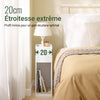 SoBuy FBT171-WN Noptieră îngustă, Masă de noapte cu sertar și raft, Mobilier de accent modern pentru dormitor și living, Alb, 20 x 35 x 60 cm