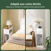 SoBuy FBT171-WN Noptieră îngustă, Masă de noapte cu sertar și raft, Mobilier de accent modern pentru dormitor și living, Alb, 20 x 35 x 60 cm
