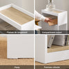 SoBuy FBT171-WN Noptieră îngustă, Masă de noapte cu sertar și raft, Mobilier de accent modern pentru dormitor și living, Alb, 20 x 35 x 60 cm