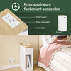 SoBuy FBT111-E-WNx2 Set de 2 Noptiere Înguste cu Stație de Încărcare, Măsuță Laterală Subțire cu Priză Standard, Port USB și Port Type-C pentru Dormitor și Living, Alb 20 x 35 x 60 cm
