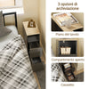 SoBuy FBT149-WN Noptiera subtire cu 2 sertare si raft - Noptiera alba 20x35x60 cm