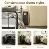SoBuy FBT149-SCH Noptieră Îngustă 20 cm, Măsuță Laterală Subțire cu 2 Sertare și Compartiment Deschis, Noptieră pentru Spații Mici, Lângă Canapea sau Pat, 20x35x60 cm Negru