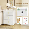 SoBuy FBT115-L-E-W Noptieră cu Funcție de Încărcare, Noptieră cu 2 Prize, USB și Type-C, Masă Laterală pentru Dormitor și Sufragerie, Alb, L40 x l40 x H63,5 cm