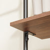 SoBuy KLS19-SCH Suport de haine montat pe perete cu 4 șine + 4 rafturi MDF, Dulap de haine capacitate 120 kg, Cuier pentru dormitor, 265x48x220cm, Negru industrial