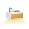SoBuy FBT174-E-WN Table de Chevet Suspendue avec Lampe à détecteur de Mouvement Amovible et tiroir, Table de Nuit Flottante pour Chambre, Salon ou Couloir, 40x29.8x15.6cm, Blanc Naturel
