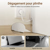 SoBuy FBT149-E-WG Table de Chevet Étroite 20cm avec Chargeur USB & Type-C + Lampe LED Magnétique – Blanc Effet Bois