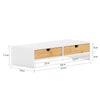 SoBuy BBF02-WN Support Écran PC Rehausseur Ecran PC Bureau avec 2 Tiroirs et Rangement Support Moniteur Universel pour Ordinateur Portable ou Écran Blanc-Naturel 47x18x11cm