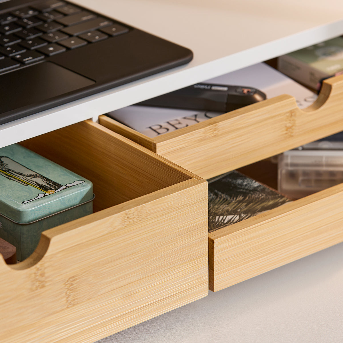 SoBuy BBF11-WN Réhausseur d'écran Support de moniteur écran ergonomique Support