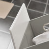 SoBuy BZR100-W Meuble Salle de Bain avec Panier à Linge Rabattable Armoire de Salle de Bain avec Sac à Linge Amovible & poignées de Transport Meuble buanderie Compact en Bois Blanc 45x85,5x35cm