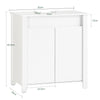 SoBuy BZR101-W Meuble sous Évier Salle de Bain, Meuble Évier de Cuisine avec 2 Portes