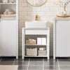 SoBuy Dulap de baie pentru baie sublavabo mobilă pentru chiuvetă baie albă 60x34x65.5cm BZR101-W