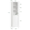 SoBuy BZR102-W Dulap Coloană de Baie cu Coș de Rufe, Dulap Înalt din Lemn, Dulap de Depozitare Îngust cu 3 Polițe și 1 Sac de Rufe Detașabil, Alb, 45 x 35 x 171 cm