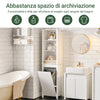 SoBuy Coloană mobilă baie baie înaltă cu magazin poad poetabil baie fitil dulap pentru baie alb strâmt 45x35x171cm bzr102-w