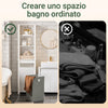 SoBuy Coloană mobilă baie baie înaltă cu magazin poad poetabil baie fitil dulap pentru baie alb strâmt 45x35x171cm bzr102-w